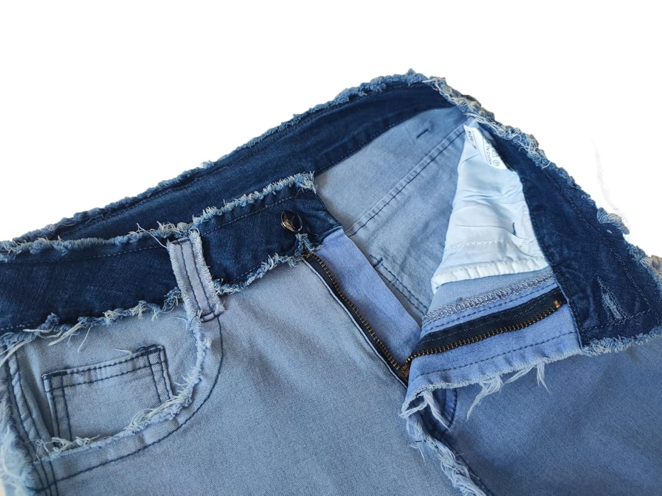 Women High Waist Frayed Patchwork Jeans Stretch Sexy Curved